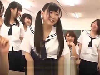 Japanese babyhood college girls poked anent be..